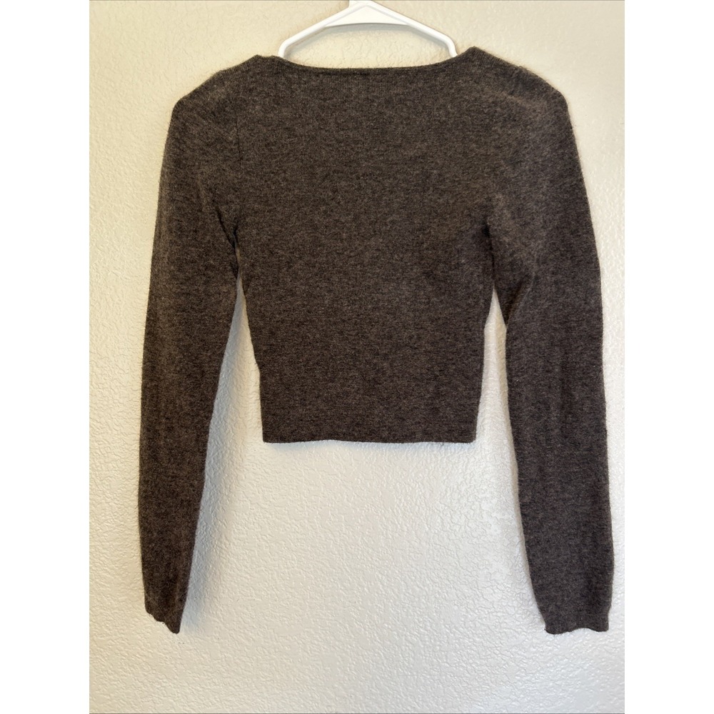 Aritzia Wilfred Sweater Womens Sm Brown Wool Cashmere Blend Sweetheart Bustier - Picture 5 of 7